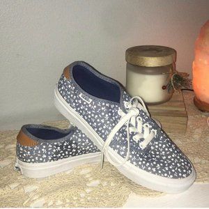Vans sneakers denim blue flowers floral